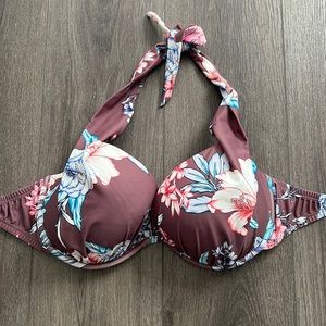 VENUS floral padded bikini top halter DD gorgeous color with tan!
